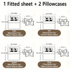 3-Piece Soft & Comfortable English Black K Pattern Fitted Sheet Set - ATSProducts