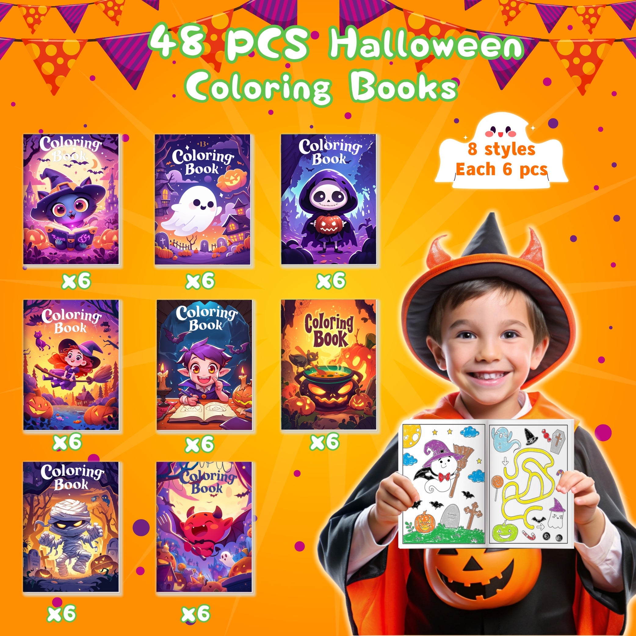 48 Pack Halloween Coloring Books - ATSProducts
