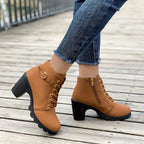 Block Heel Ankle Boots - ATSProducts