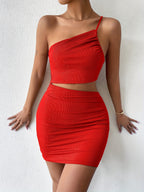 Backless One Shoulder Bodycon Dress - ATSProducts