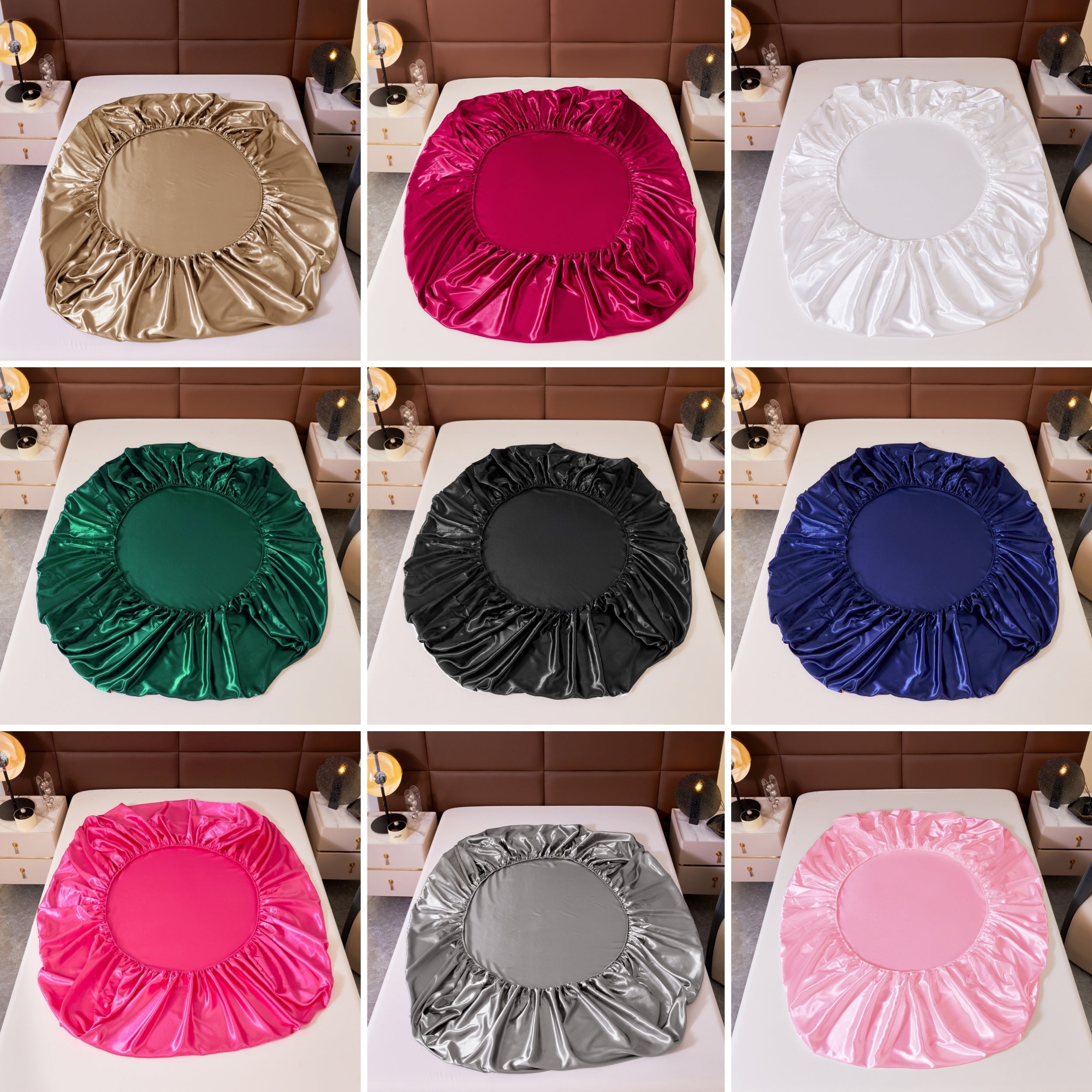 4pcs Luxury Satin Fitted Sheet Set - ATSProducts