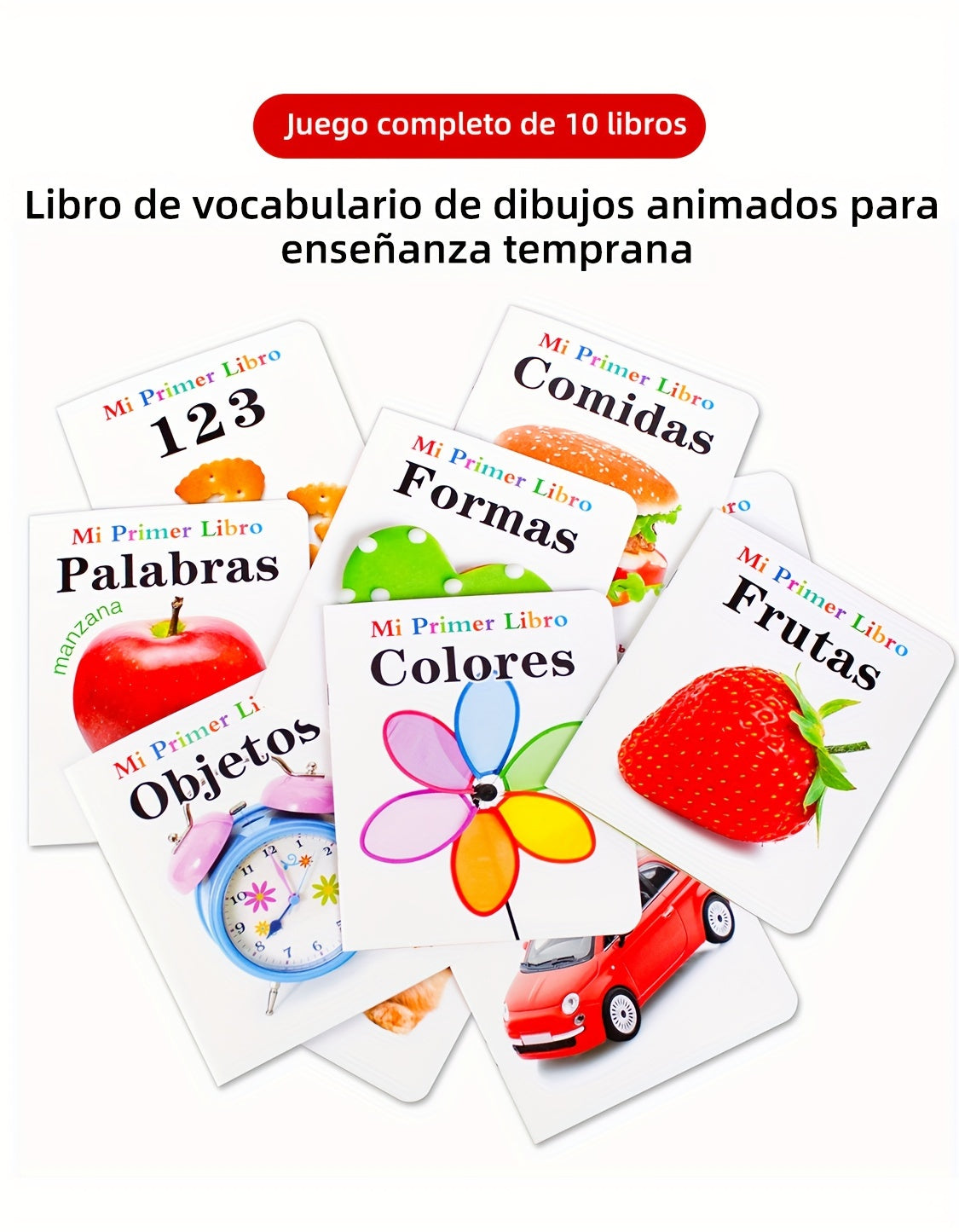 TeenyBaby Set Of 10 Spanish Language Books, My First Series Of Children's Identification Books - ATSProducts