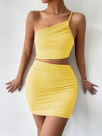 Backless One Shoulder Bodycon Dress - ATSProducts