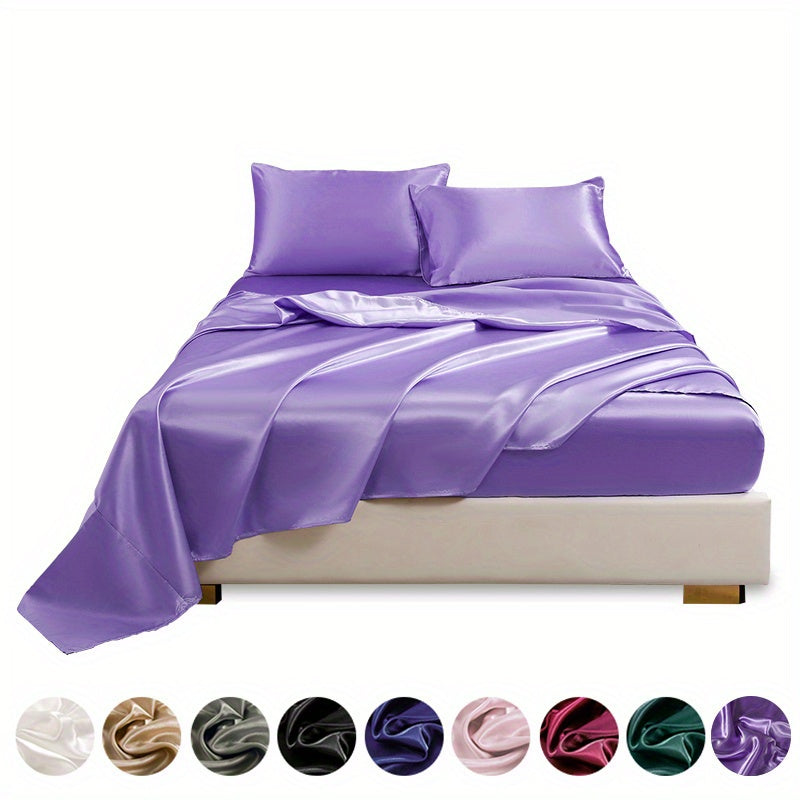 4pc Satin Bed Sheet Set - ATSProducts