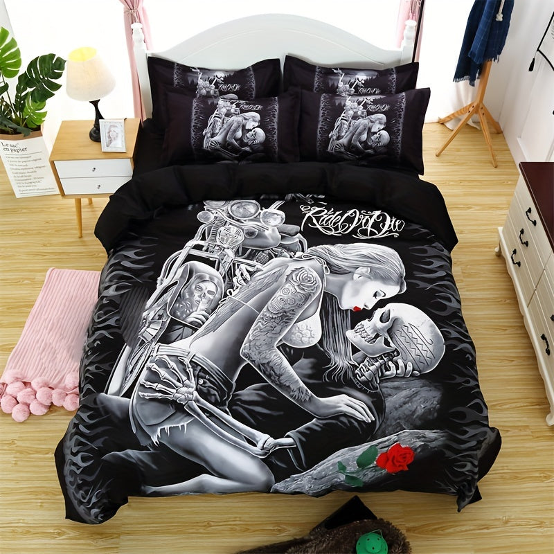 Skull Rose 3pcs Bedding Set - ATSProducts