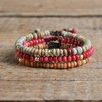 Handmade Leather Wrap Natural Stones Chakra Bracelet - ATSProducts