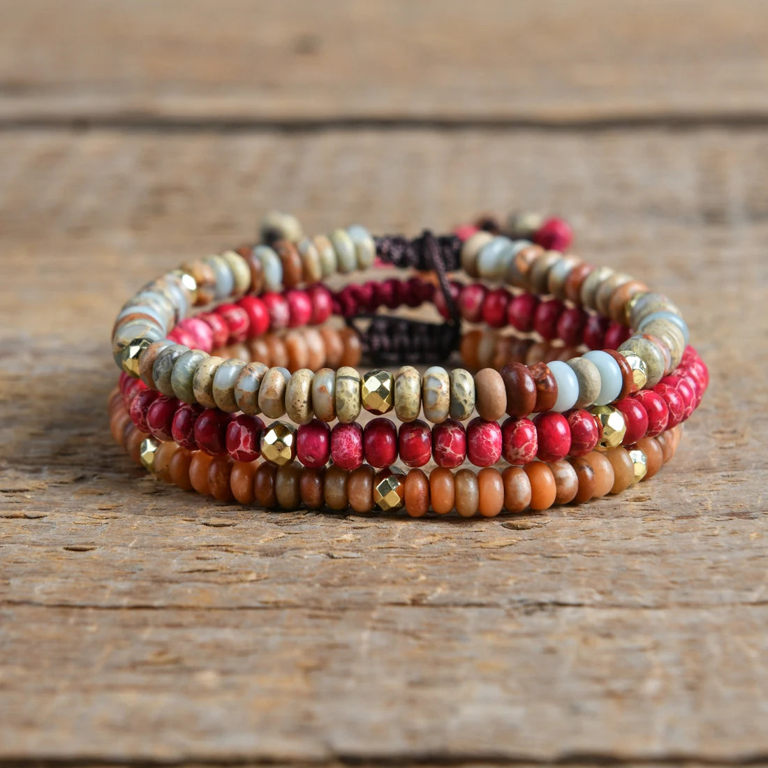 Handmade Leather Wrap Natural Stones Chakra Bracelet - ATSProducts