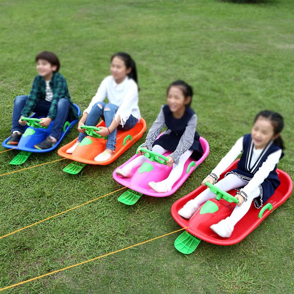 Children's Snow Sled With Steering Wheel And Brake - ATSProducts