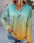 Yiqiaohui Plus Size Ombre Button Casual Shirt - ATSProducts