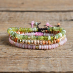 Handmade Leather Wrap Natural Stones Chakra Bracelet - ATSProducts