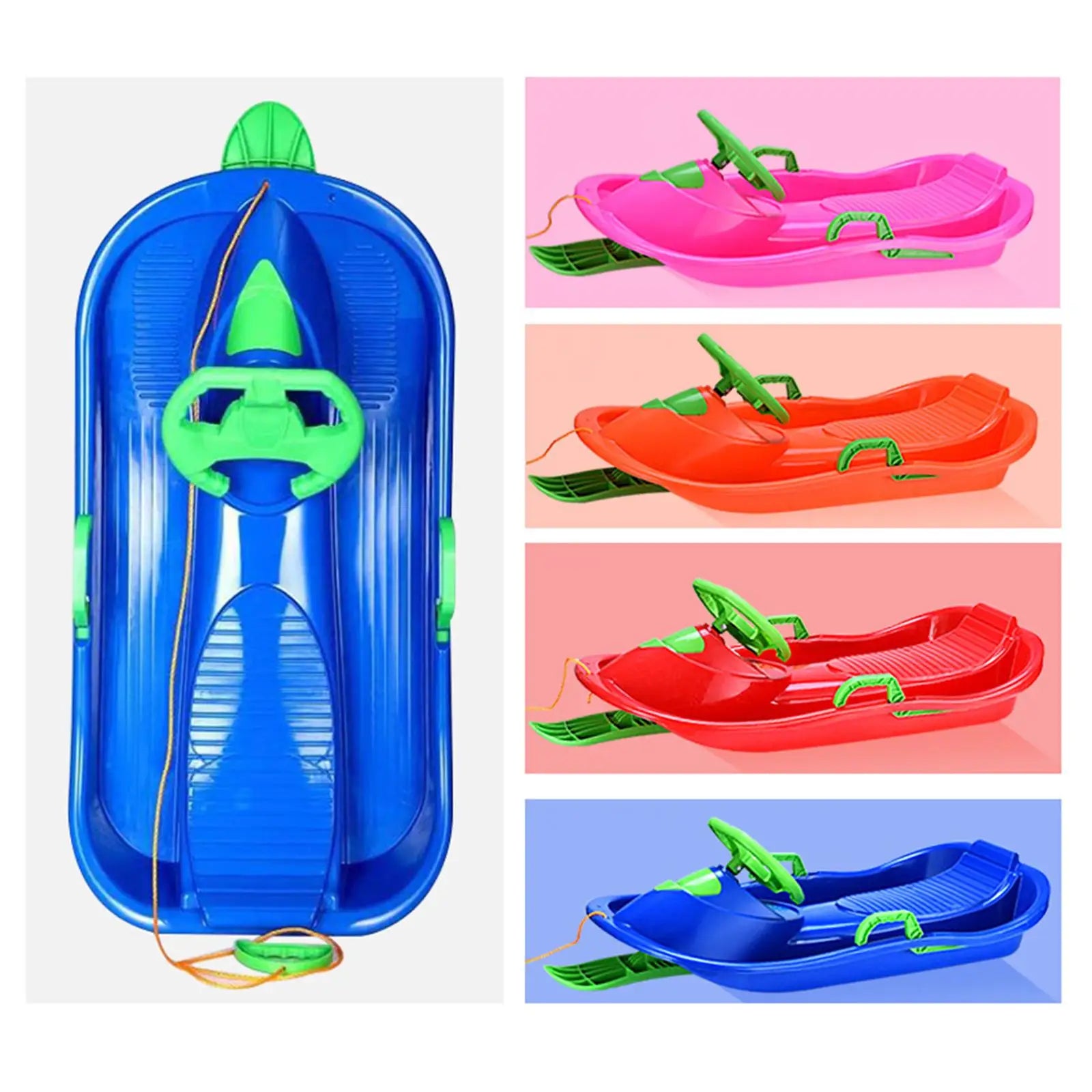 Children's Snow Sled With Steering Wheel And Brake - ATSProducts