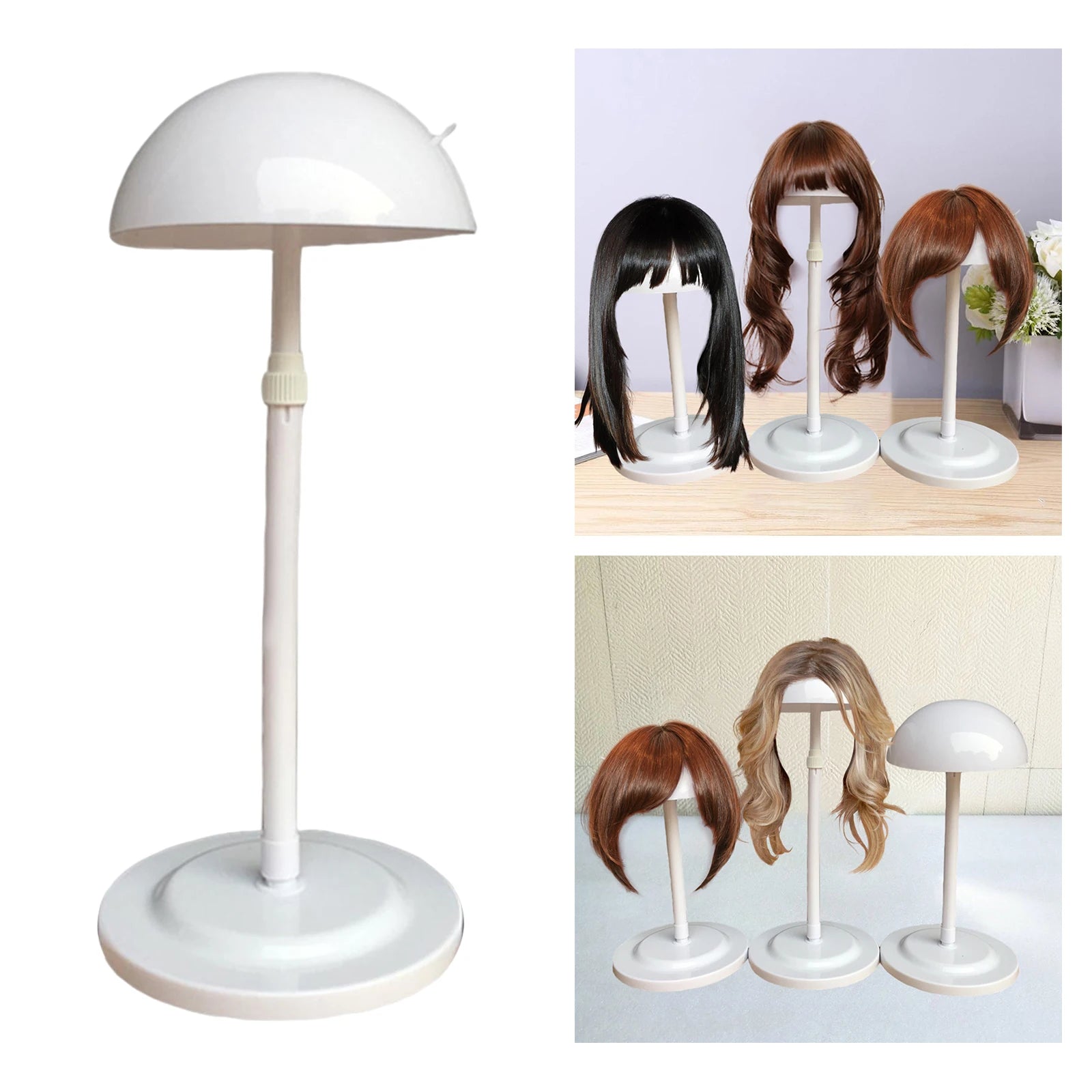 Loviver Wig Head Stand 25-48cm Adjustable Mushroom Top - ATSProducts