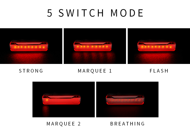 NATFIRE Bicycle Rear Light 5 Light Modes USB Rechargeable LED - ATSProducts