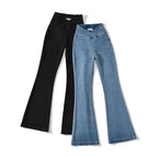 Elastic High Waist Flare Jeans - ATSProducts