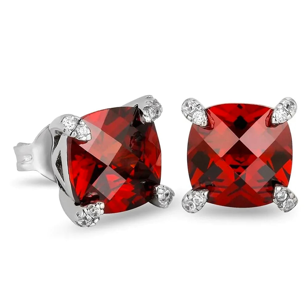 Square Multicolour Cubic Zirconia Stud Earrings - ATSProducts