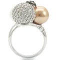 Multi-Color Pearl Ring Rhodium + Ruthenium Brass - ATSProducts
