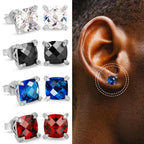 Square Multicolour Cubic Zirconia Stud Earrings - ATSProducts