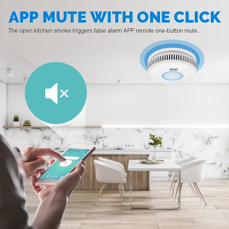 Tuya Wifi Fire Alarm Smoke Detector with AAA Battery - ATSProducts