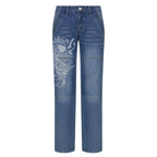 Embroidered Straight Leg Jeans - ATSProducts