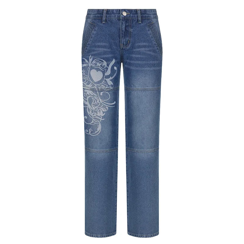 Embroidered Straight Leg Jeans - ATSProducts