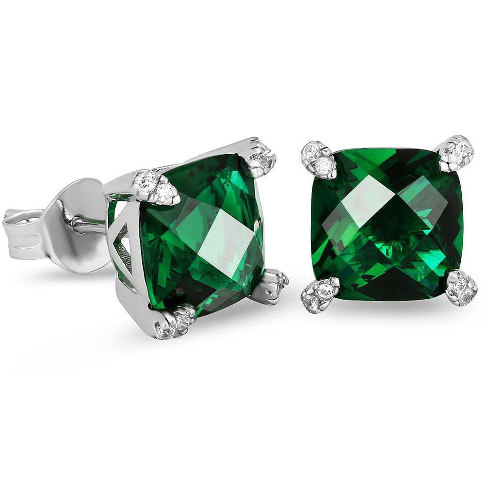 Square Multicolour Cubic Zirconia Stud Earrings - ATSProducts
