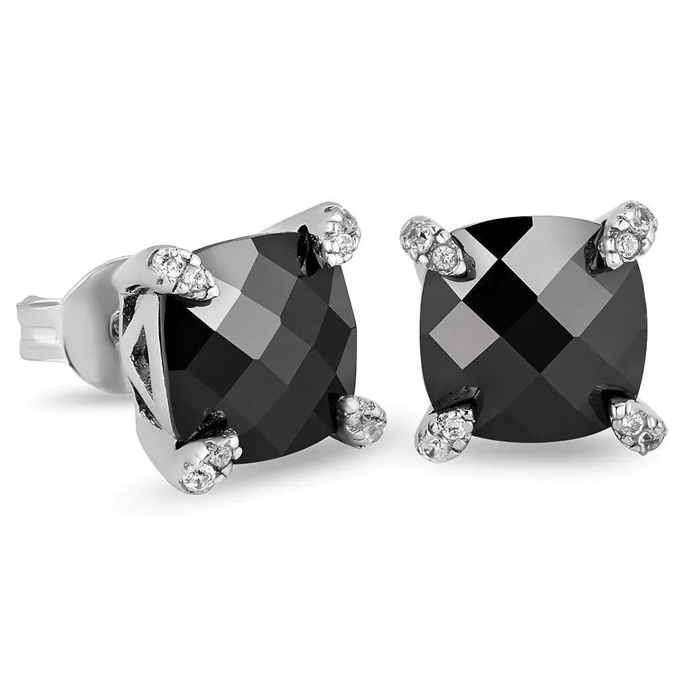 Square Multicolour Cubic Zirconia Stud Earrings - ATSProducts