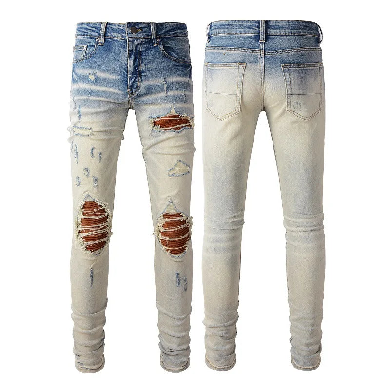 Ripped Patch Stretch Skinny Jeans - ATSProducts