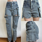 Detachable Bottom Stretch Jeans - ATSProducts