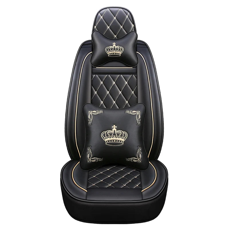 Caranger Breathable Four Seasons Crown Split Full Leather Car Seat Cushion - ATSProducts