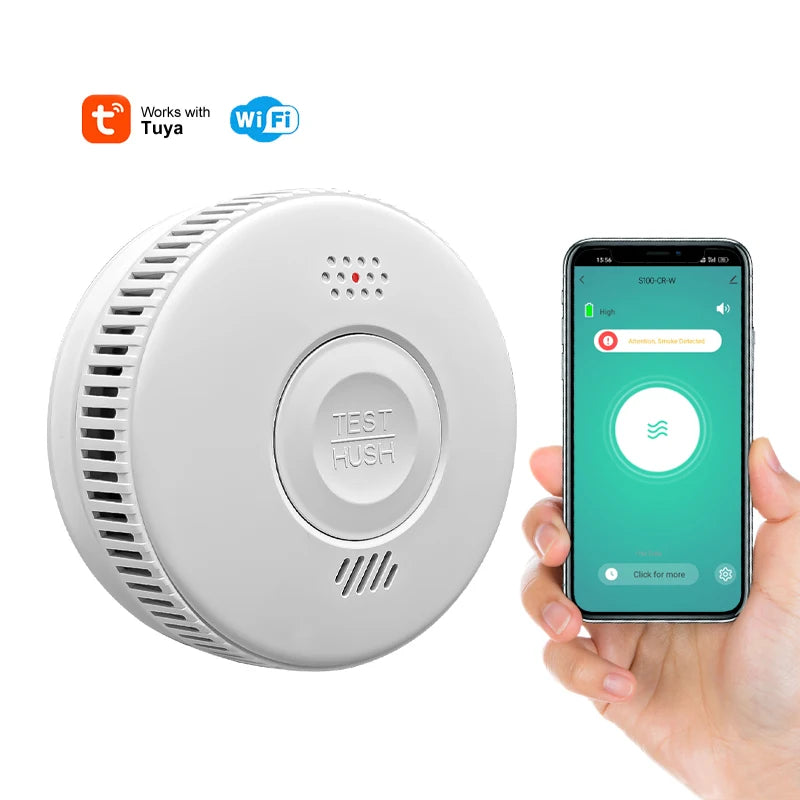 Tuya Wifi Fire Alarm Smoke Detector with AAA Battery - ATSProducts