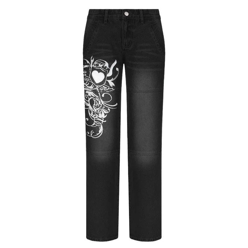 Embroidered Straight Leg Jeans - ATSProducts