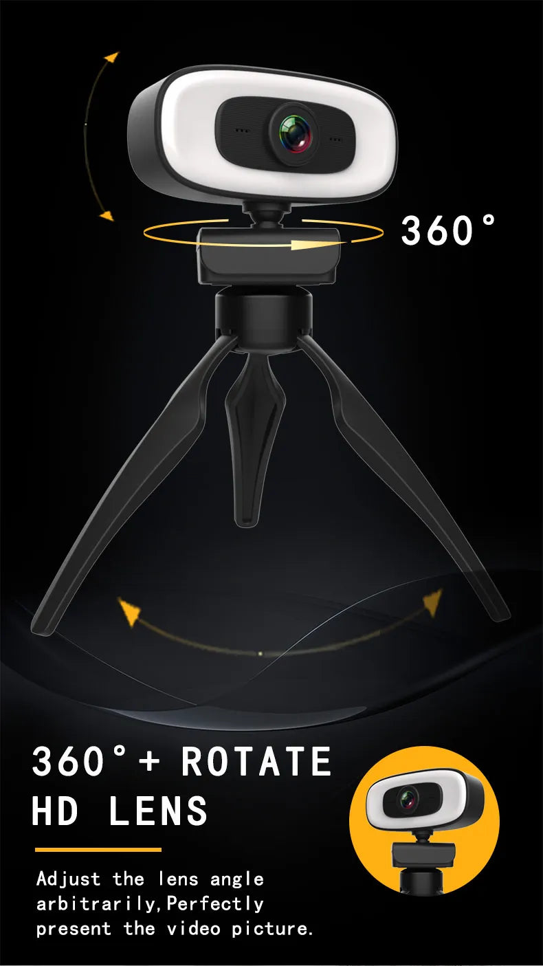 Clodrain Webcam Mini 4K With Microphone Tripod - ATSProducts