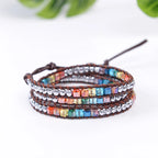 Handmade Leather Wrap Natural Stones Chakra Bracelet - ATSProducts