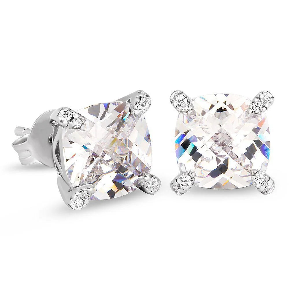 Square Multicolour Cubic Zirconia Stud Earrings - ATSProducts