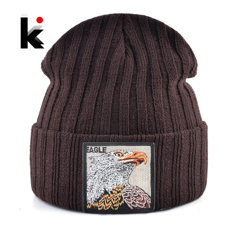 K Kissbaobei Embroidered Eagle Design Beanies - ATSProducts