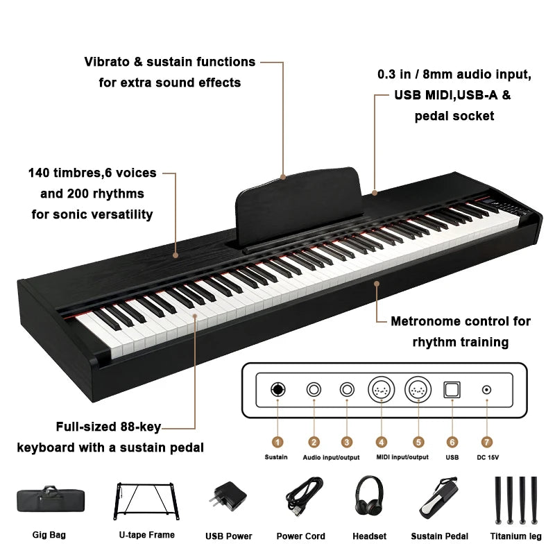 Professional 88 Keys Digital Piano - ATSProducts