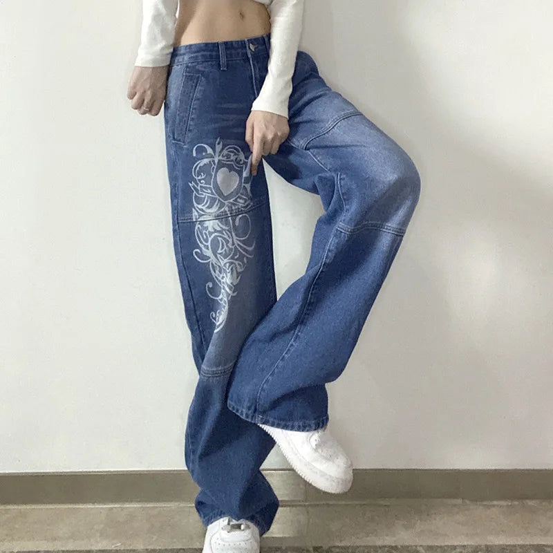Embroidered Straight Leg Jeans - ATSProducts