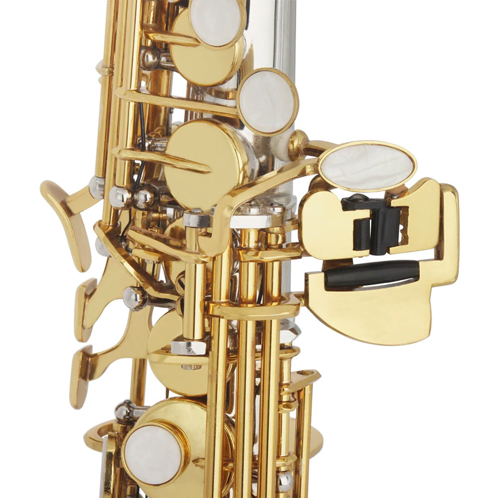 SLADE Soprano Saxophone B Flat With Case Mouthpiece Cleaning Cloth Gloves Accessories - ATSProducts