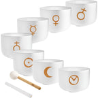 7 Planetary Crystal Singing Bowls - Cosmic Chakra Set - ATSProducts