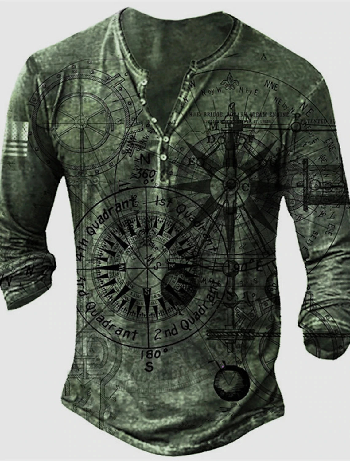 3D Design Button-Up V-Neck Shirt - ATSProducts