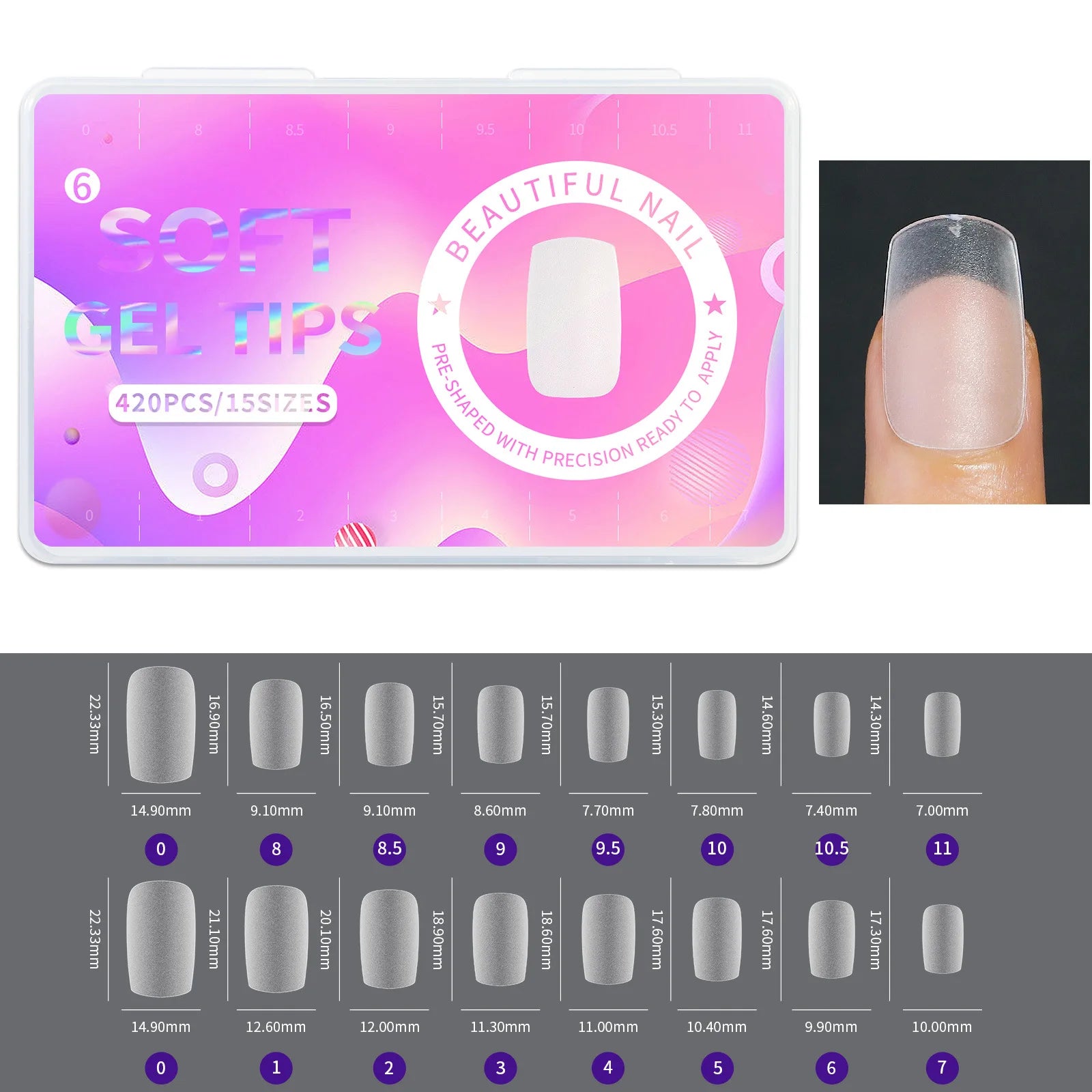 420pcs/box Frosted False Nails - ATSProducts