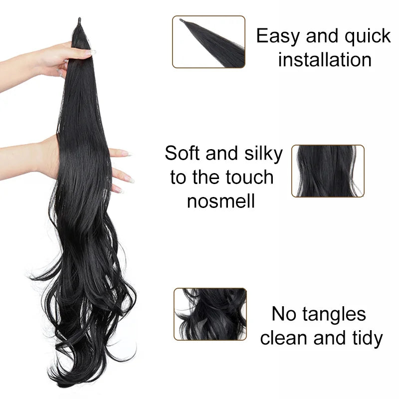 WIGSIN Synthetic 32Inch Long Curly Wavy Ponytail - ATSProducts
