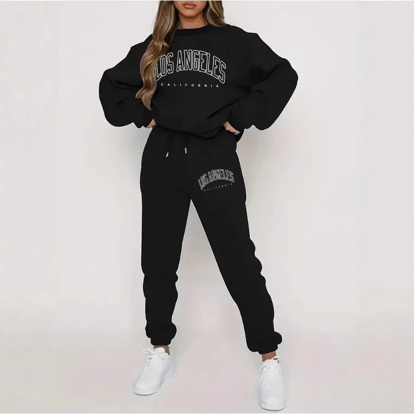 Fleece-Lined LA Sweat Suit 2-Piece Set - ATSProducts
