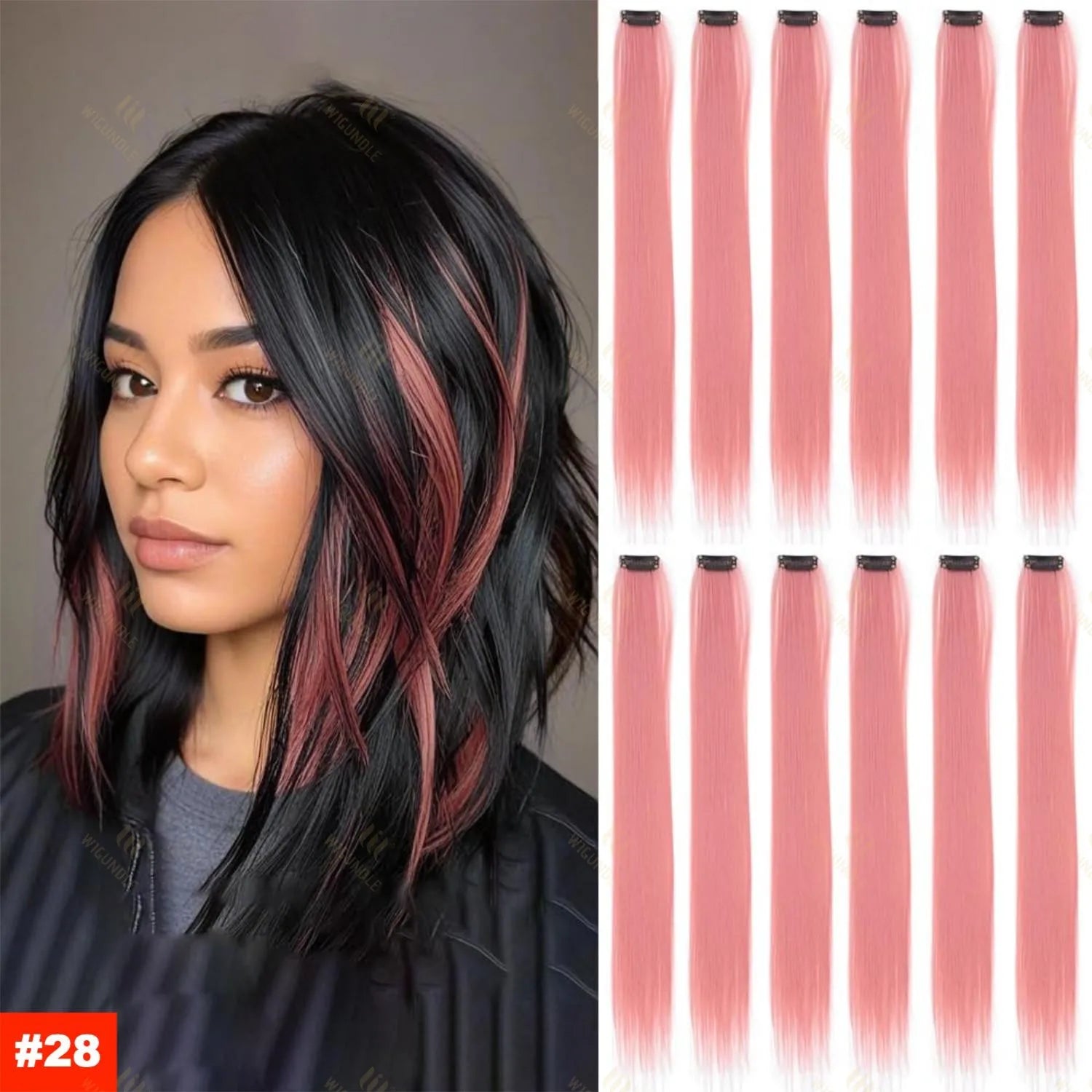 Xbuyit Colored Party Highlights Clip in HairExtension - ATSProducts
