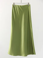 MiuKoMiYa Long Satin Skirt - ATSProducts