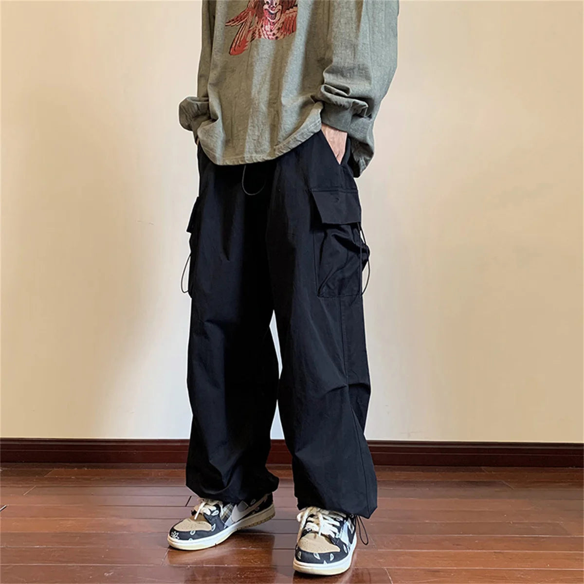 Vumeleal Harem Elastic Waist Cargo Pants - ATSProducts