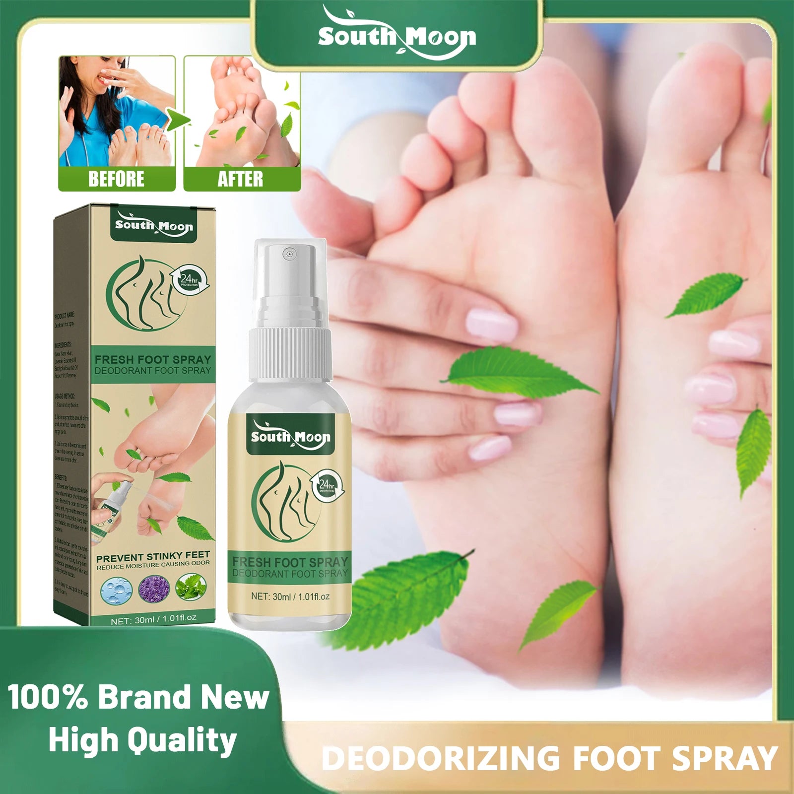 Foot Deodorant Spray Prevent Stinky Feet Non Pungent Fragrance Anti-sweat Moisturize Skin Relieve Dry Removal Spray Foot Care - ATSProducts