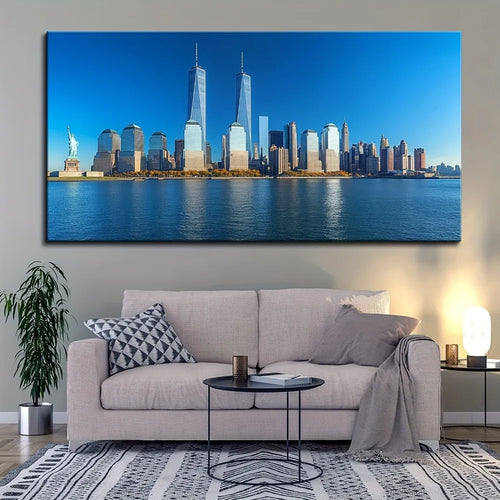 1.5 inch thick pine solid wood frame New York Skyline - ATSProducts