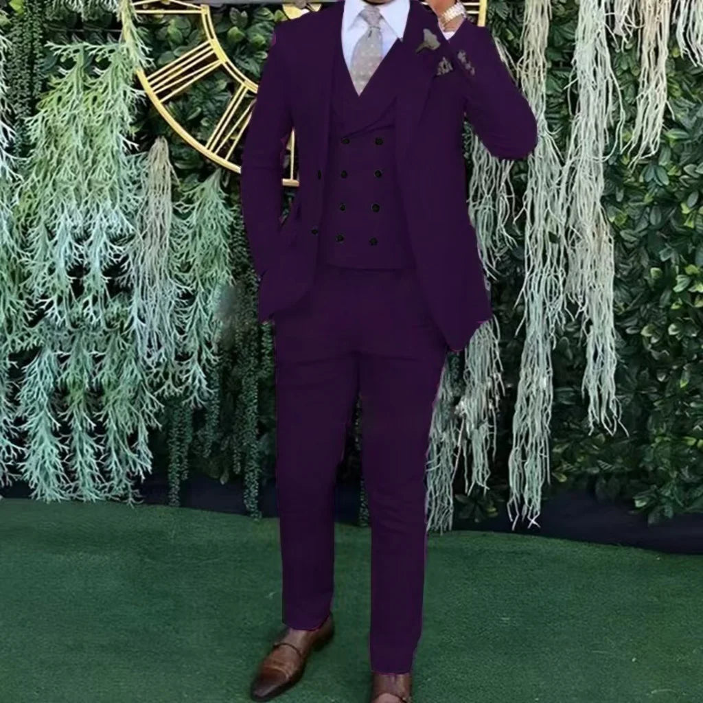 Men's Slim-Fit Three-Piece Suit - ATSProducts