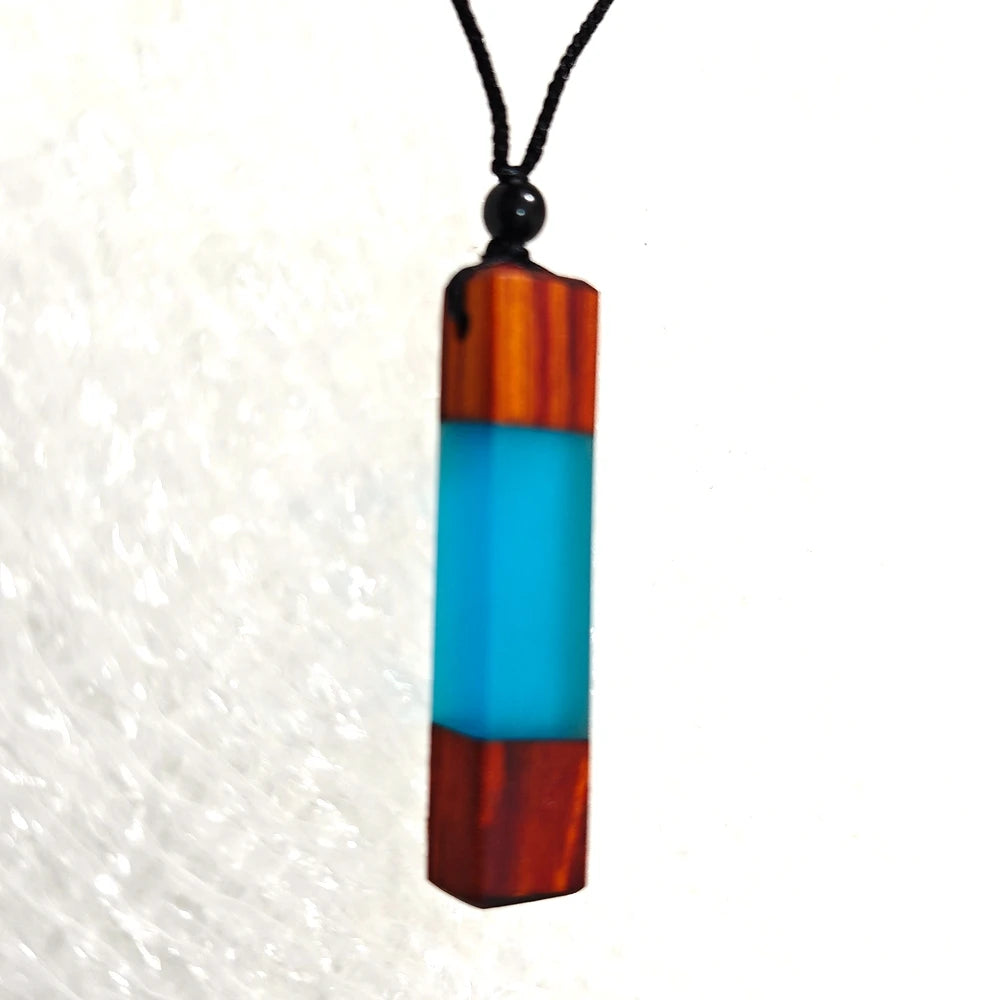 Miaiti Geometric Handcrafted Wood & Resin Pendant - ATSProducts